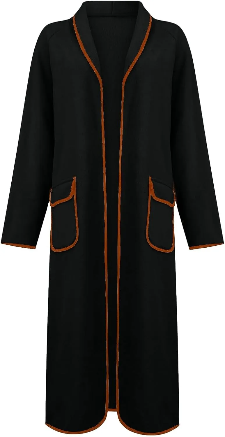 Women's Fall Coats 2025 Coats Double Breasted Slim Long Trench Coat With Belt Warm Winter Overcoat, M-2XL