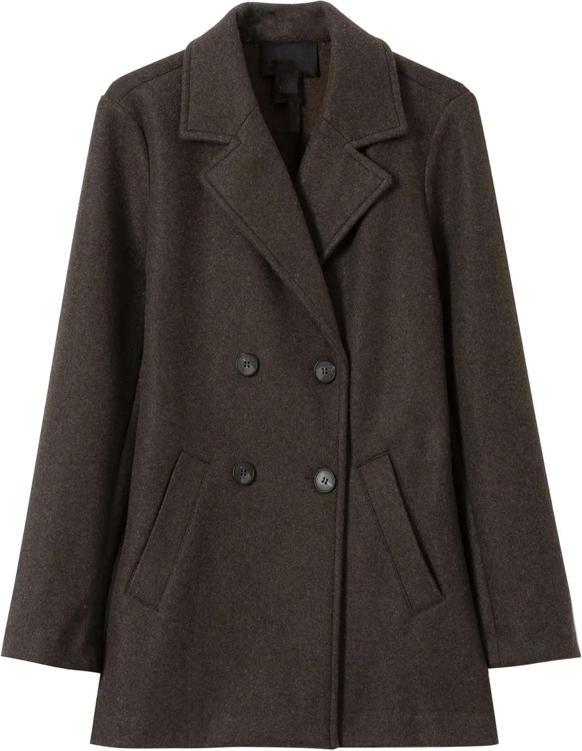 Women'S Fashion Classic Double Breasted Wool Blend Coat