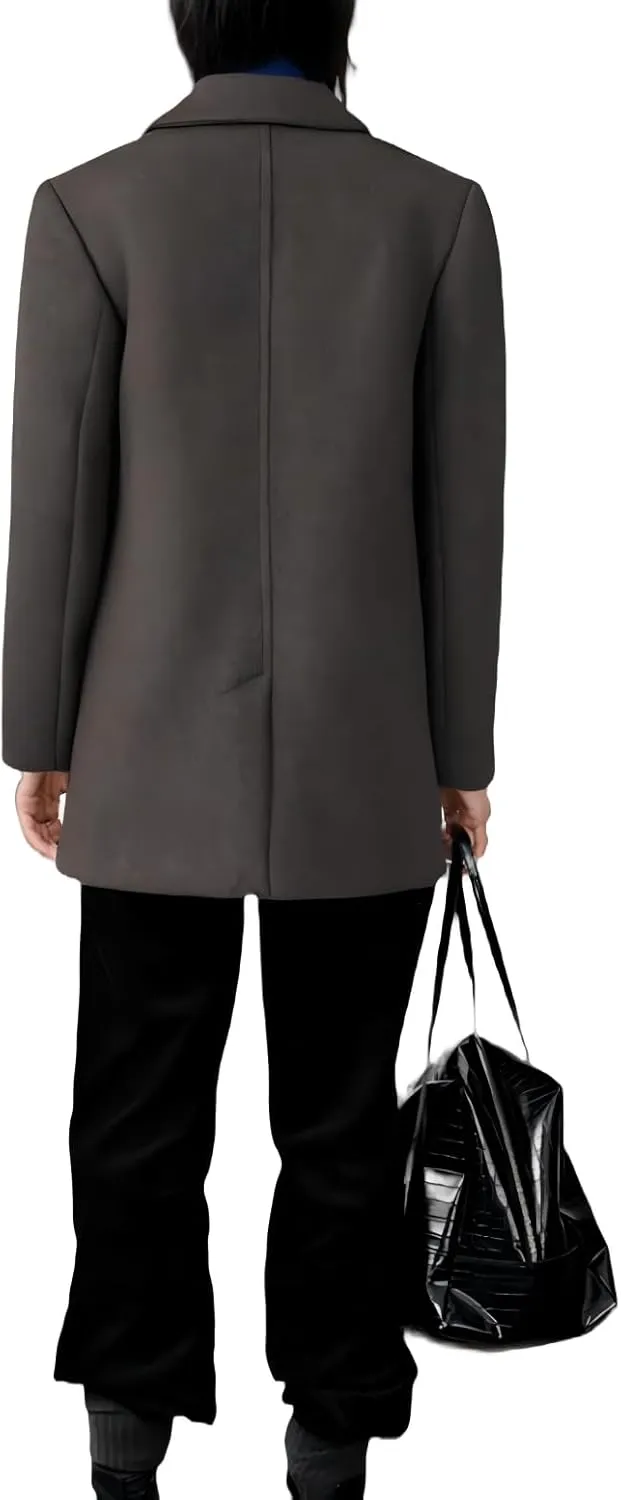 Women'S Fashion Classic Double Breasted Wool Blend Coat