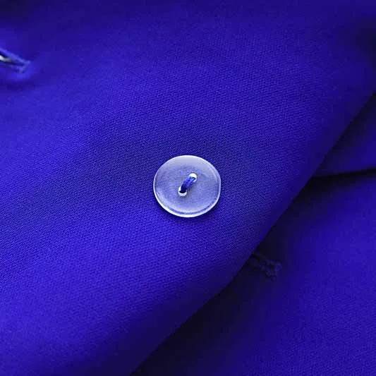 Women's Golden Lion Buttons Royal Blue Skirts Blazer Suit Jacket   High Waist Skirts Belt Suit