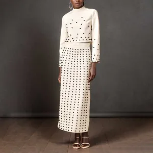 Women's Long Skirt Suit Collarless Top   Skirt Set Formal Skirt Suit