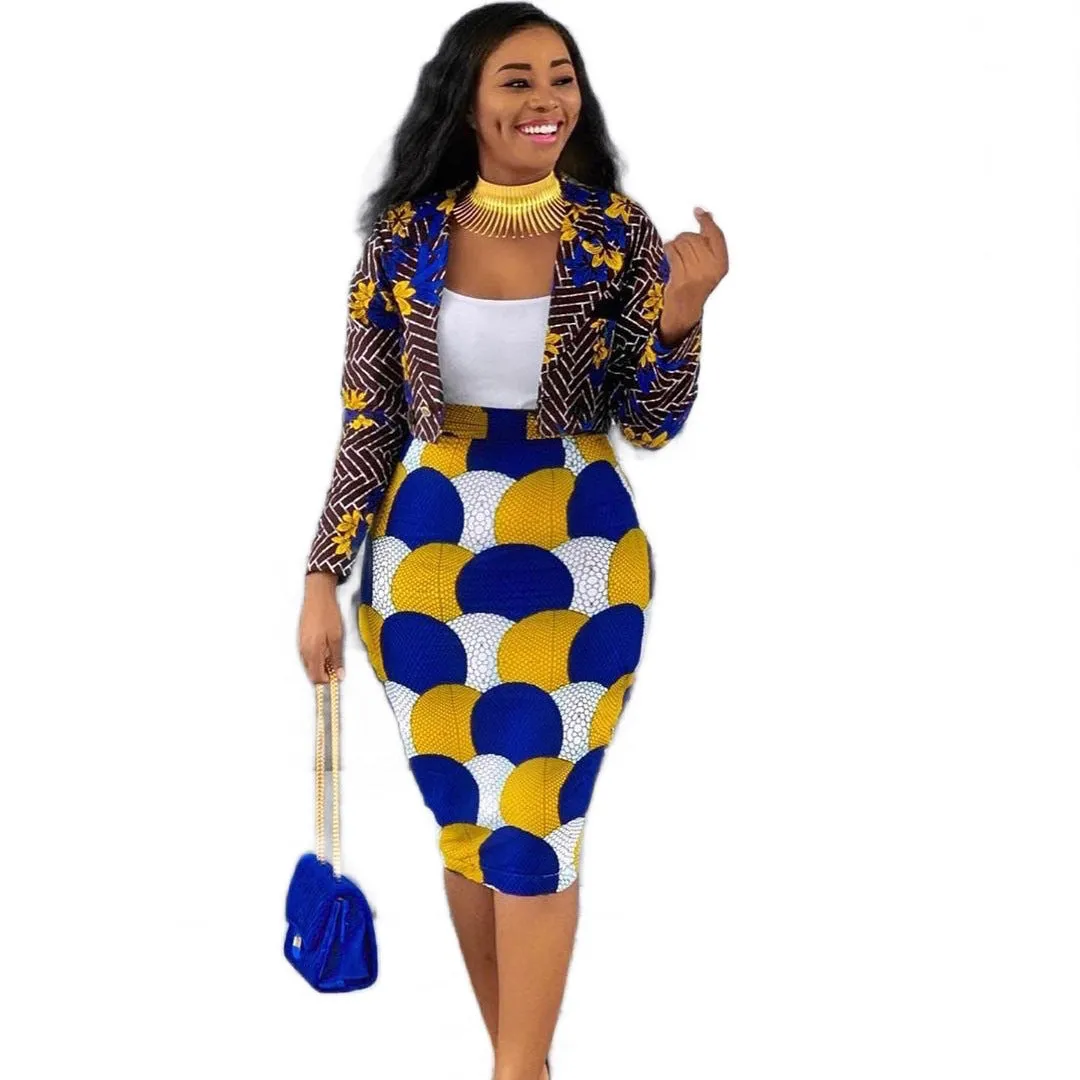 Women's Regular Sleeve Fashion Casual Small Suit Coat Skirt Two-piece Set