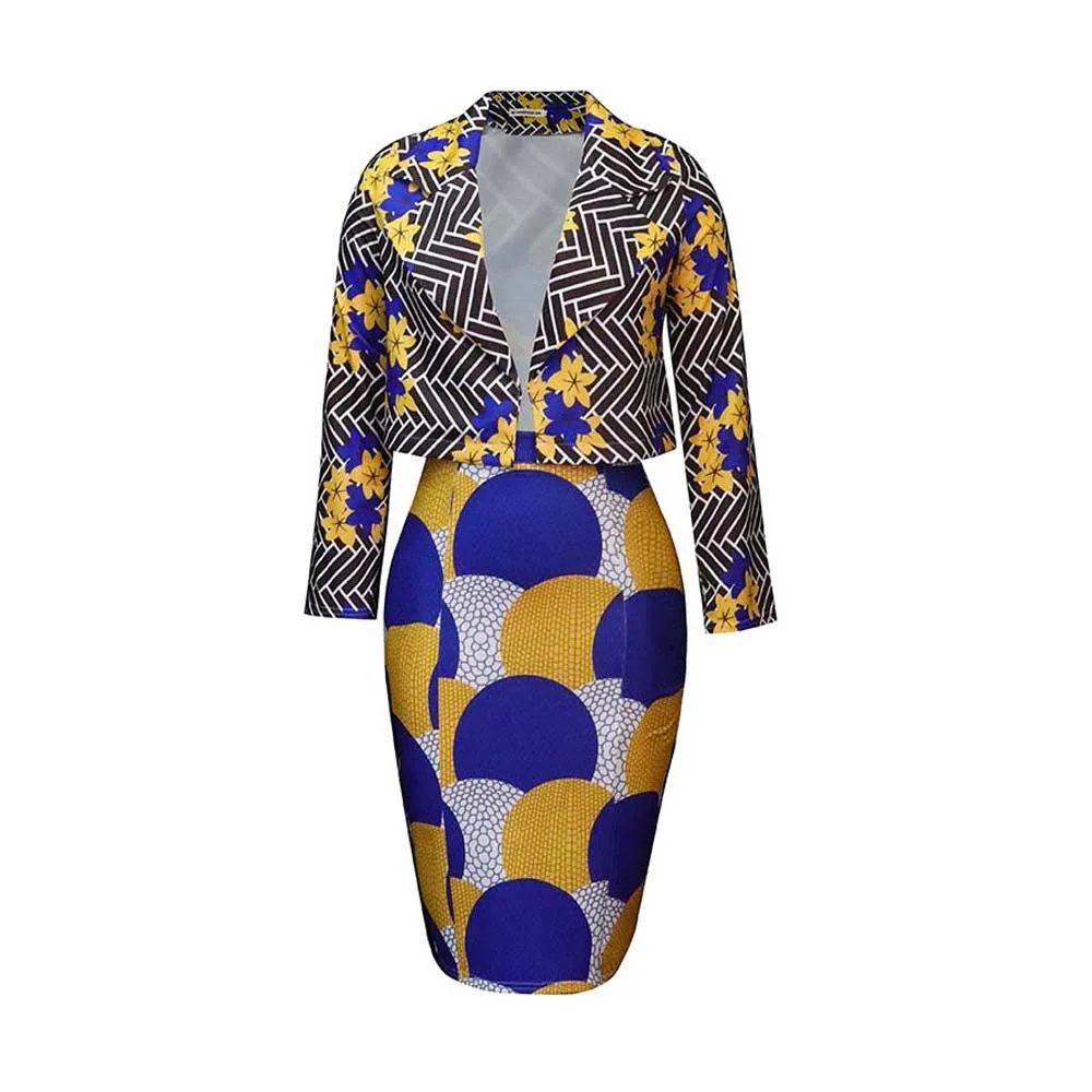 Women's Regular Sleeve Fashion Casual Small Suit Coat Skirt Two-piece Set