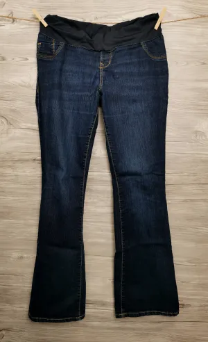 WOMENS SIZE 10R - OLD NAVY MATERNITY, Low Rise Jeans, Slim Boot-cut, Demi (Under belly panel) VGUC B11