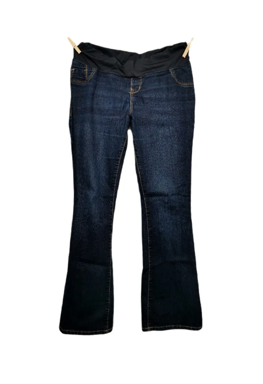 WOMENS SIZE 10R - OLD NAVY MATERNITY, Low Rise Jeans, Slim Boot-cut, Demi (Under belly panel) VGUC B11