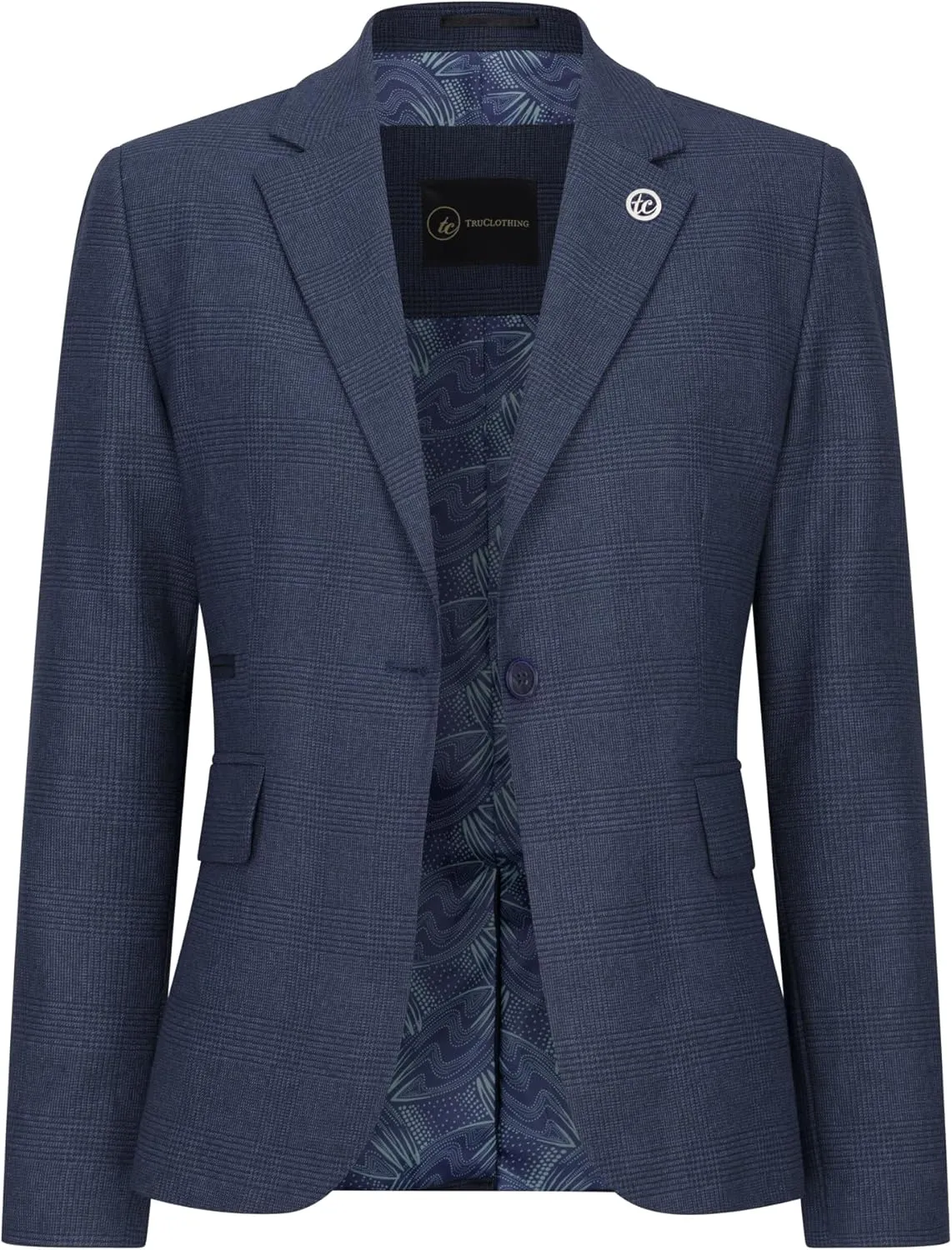 Women's Three-Piece Tailored Fit Suit in Prince of Wales Check