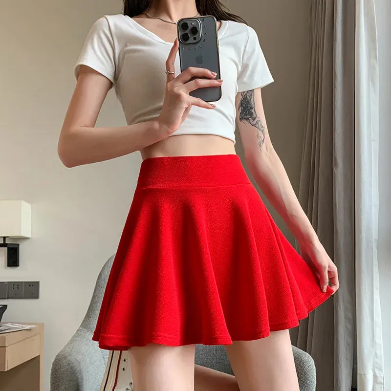 Women's Vintage Tennis Ruffled Fashion Designer Mini Skirts (Short)