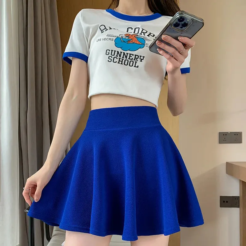 Women's Vintage Tennis Ruffled Fashion Designer Mini Skirts (Short)