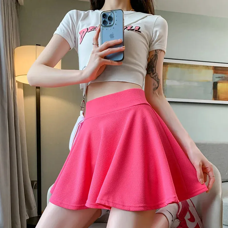 Women's Vintage Tennis Ruffled Fashion Designer Mini Skirts (Short)