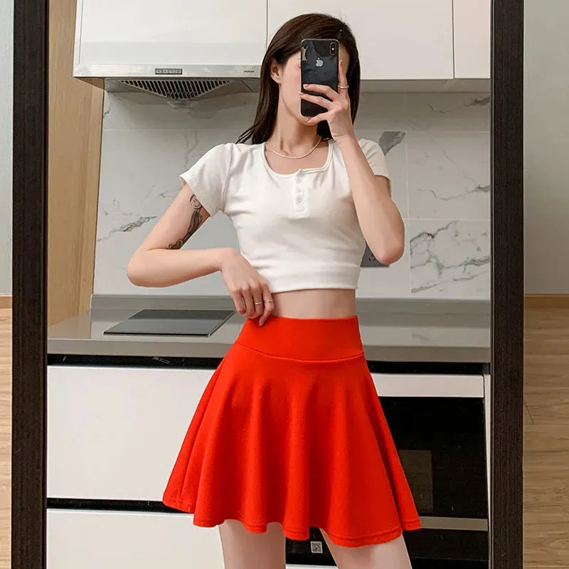 Women's Vintage Tennis Ruffled Fashion Designer Mini Skirts (Short)