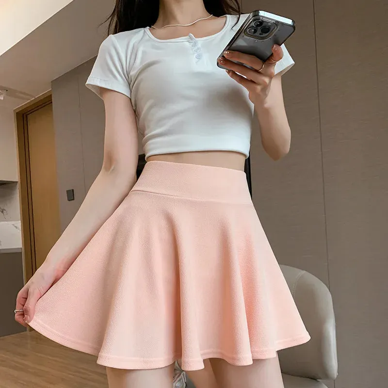 Women's Vintage Tennis Ruffled Fashion Designer Mini Skirts (Short)