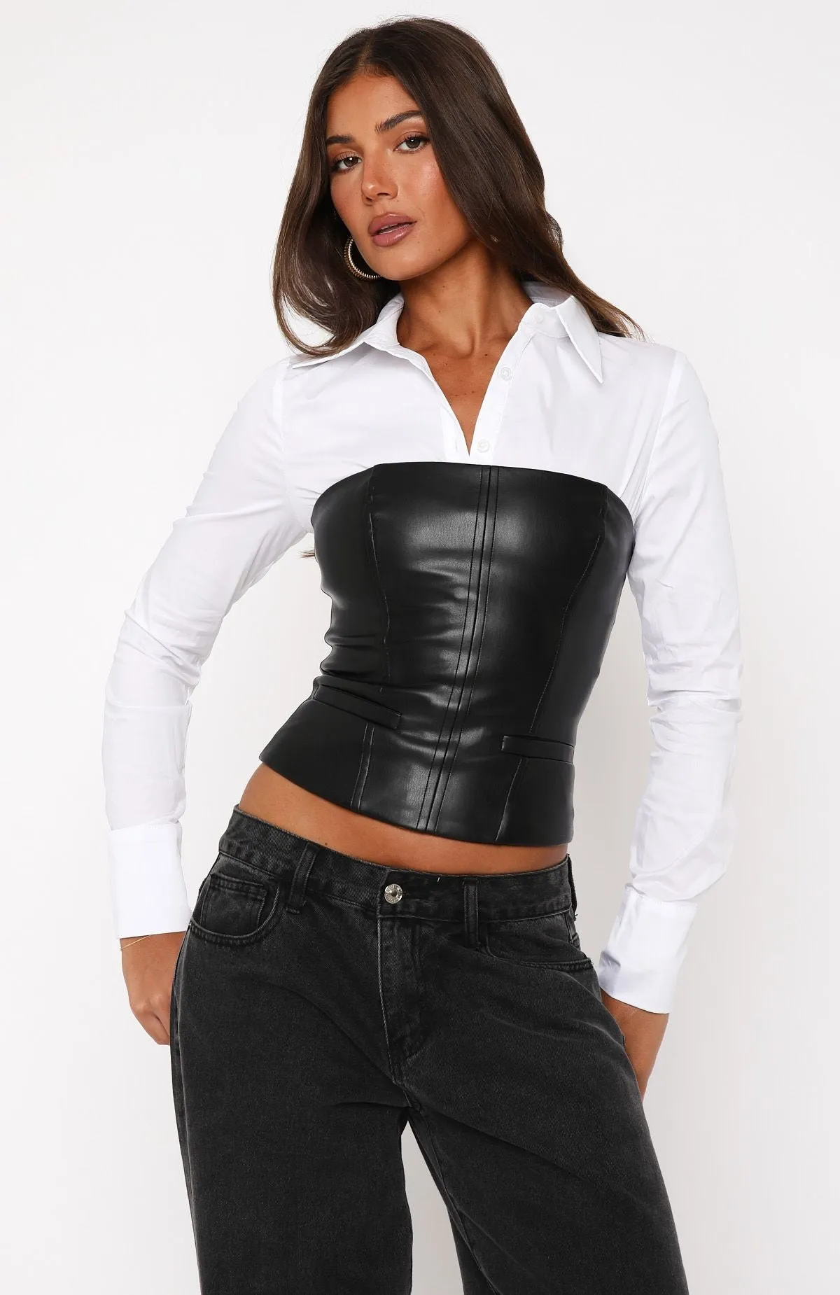 EcoDyeProcess Won't Tell You Again PU Bustier Black