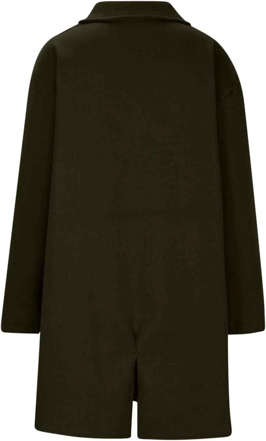 Wool Coats for Women Long Sleeve Oversized Winter Jackets Notch Double-Breasted Lapel Peacoats with Pockets
