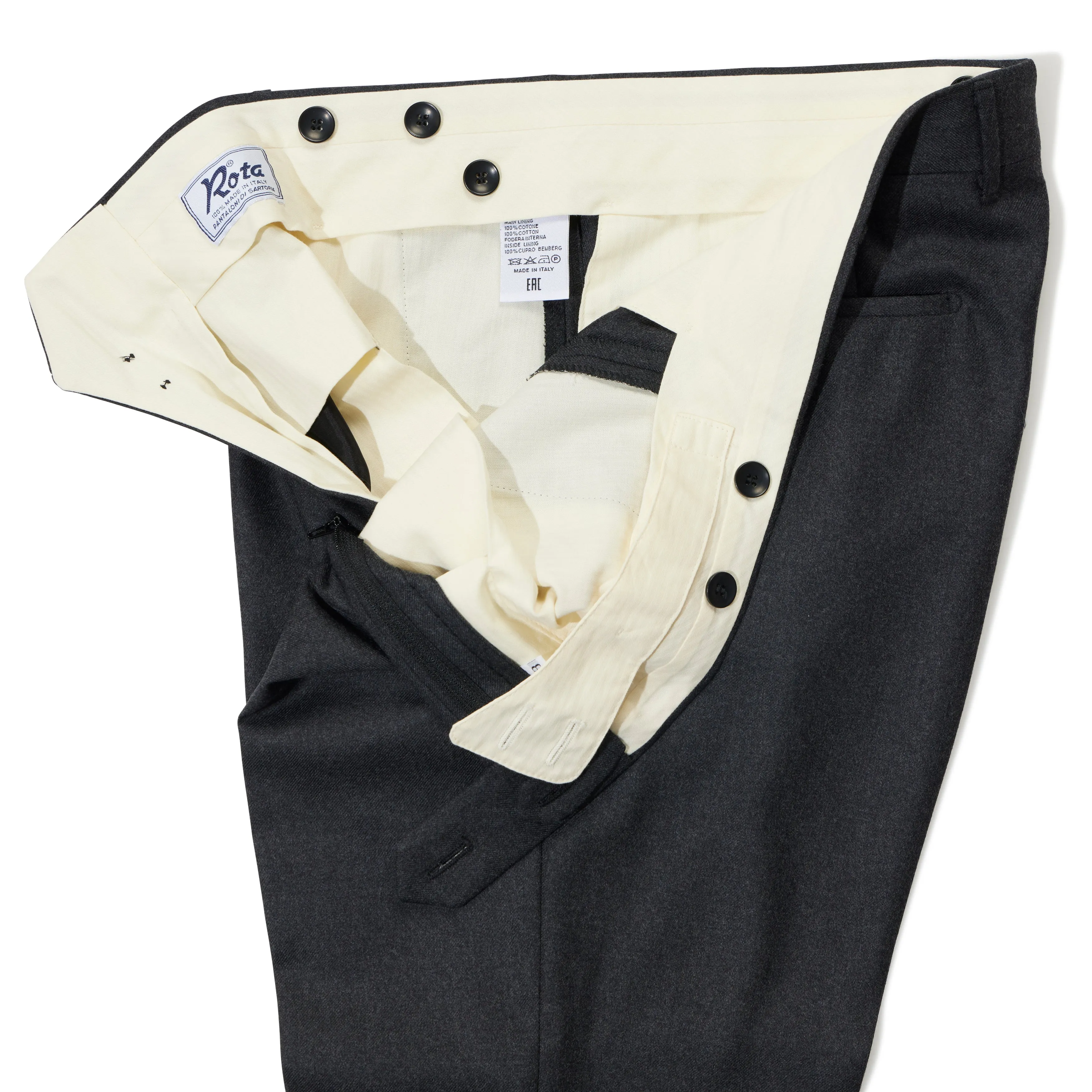 Wool Flannel Flat-front Trousers
