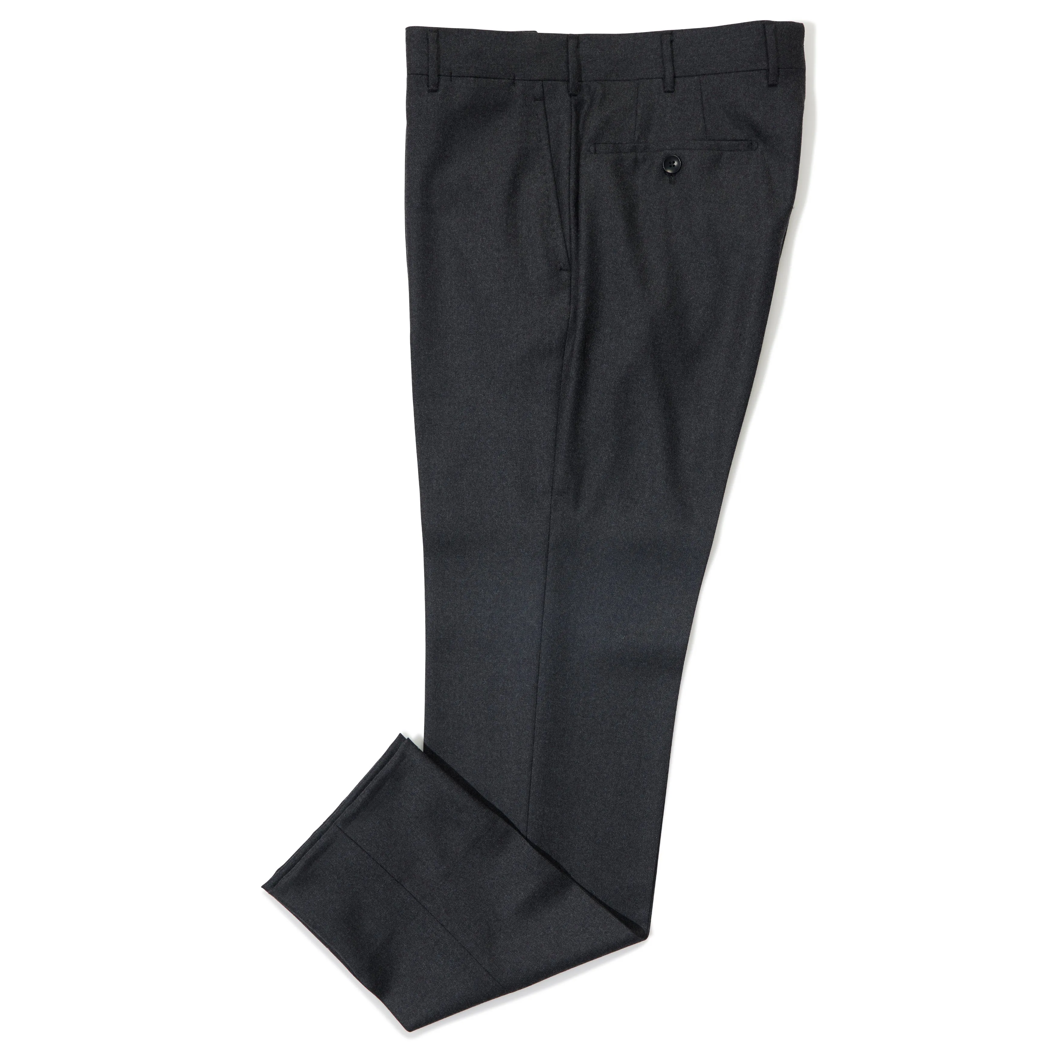 Wool Flannel Flat-front Trousers