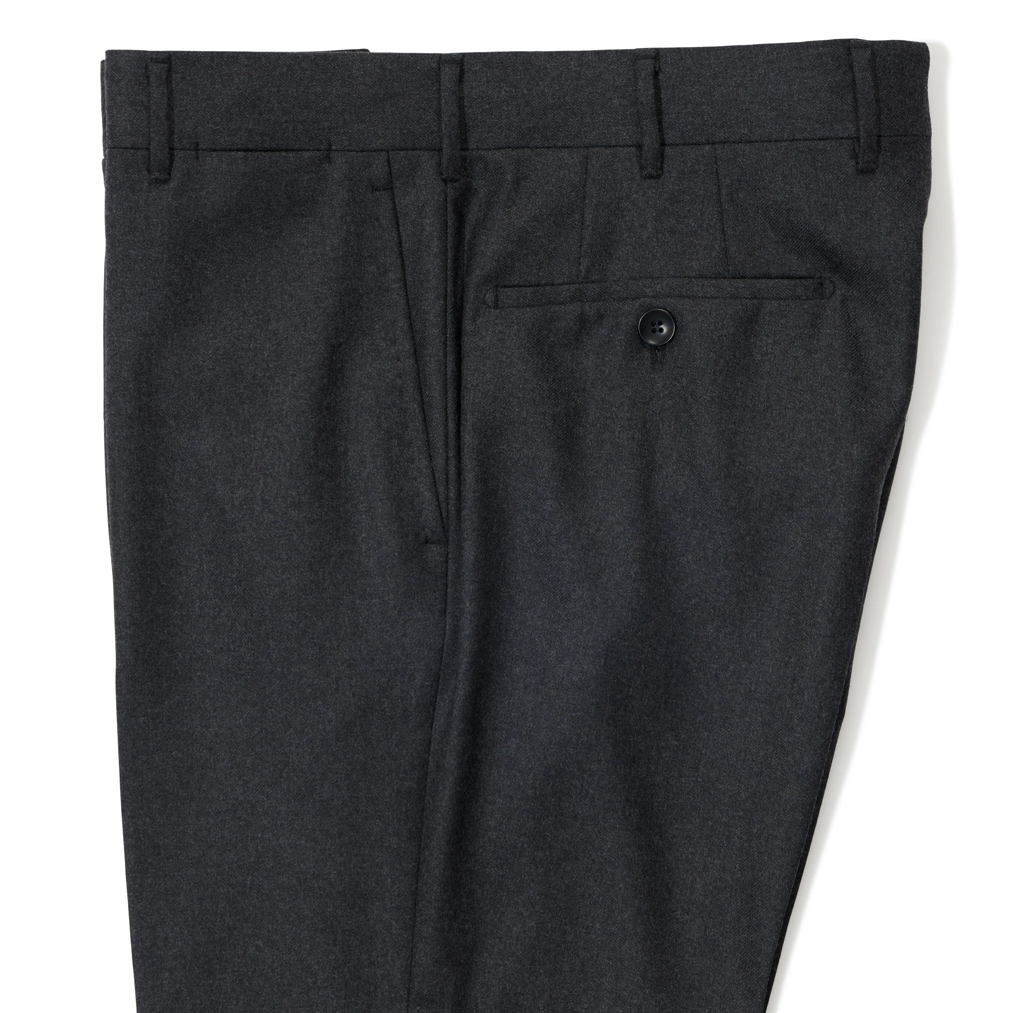 Wool Flannel Flat-front Trousers