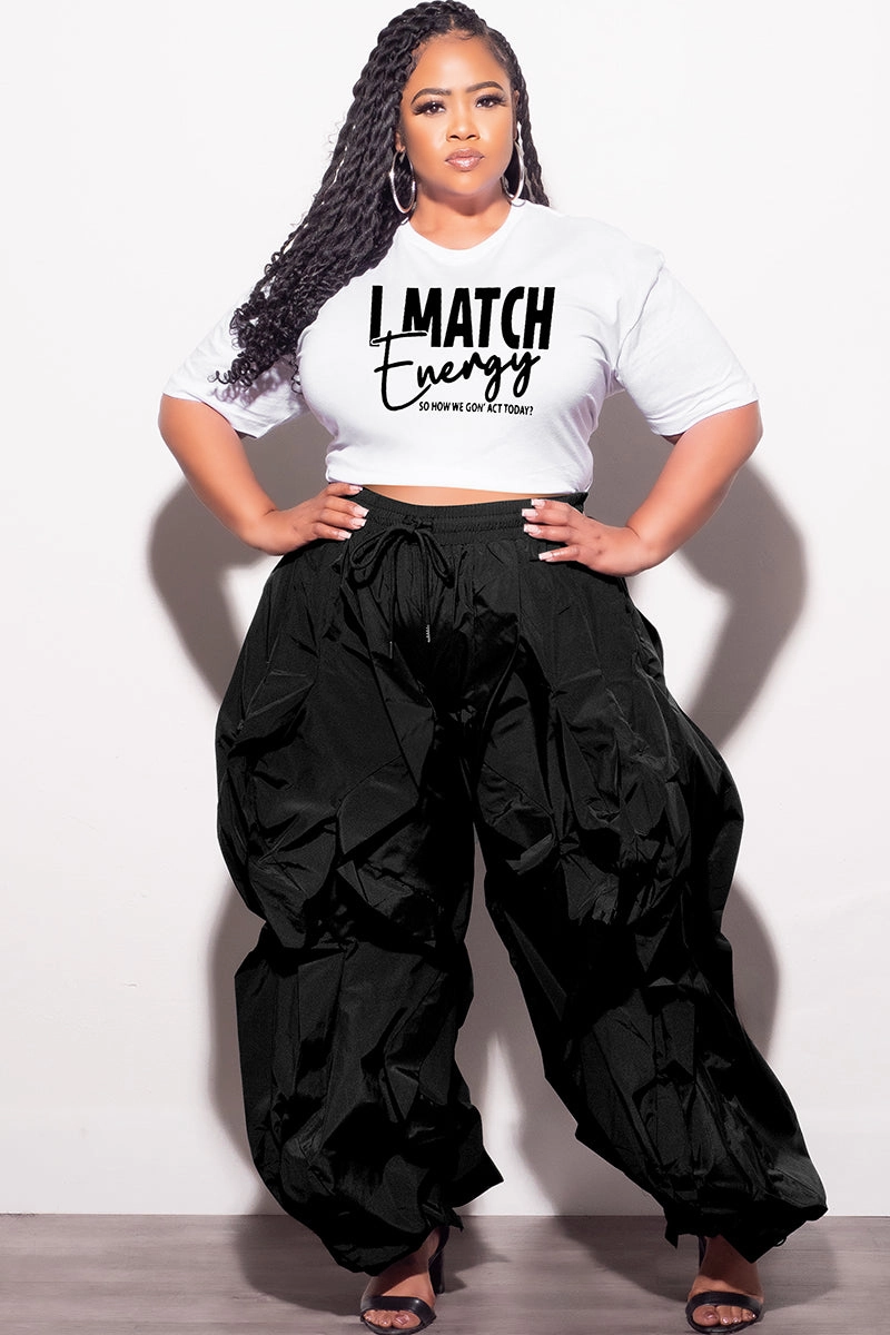 All-Purpose Comfort Final Sale Plus Size Fitted White T-Shirt I Match Energy