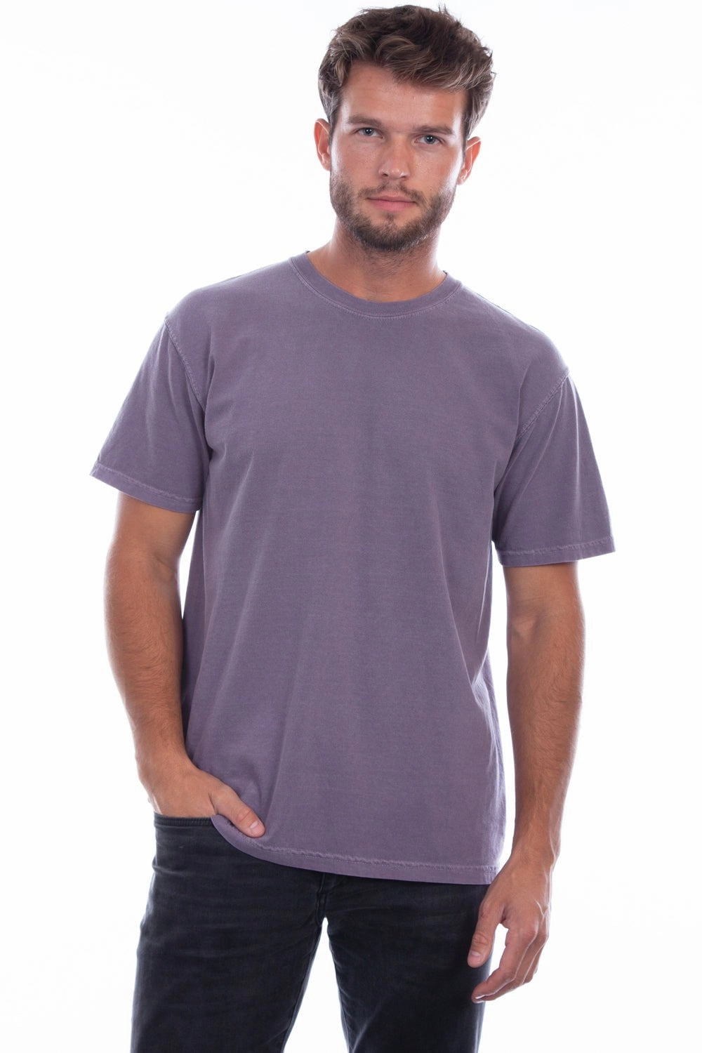 Wrinkle Resistant Chill Layer Scully Mens Wine 100% Cotton Crew Neck S/S T-Shirt