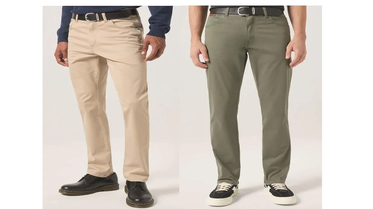 Wrangler Texas 822 Authentic Slim Chino Trouser In Dusty Olive And Plaza Taupe Waist 38 -44