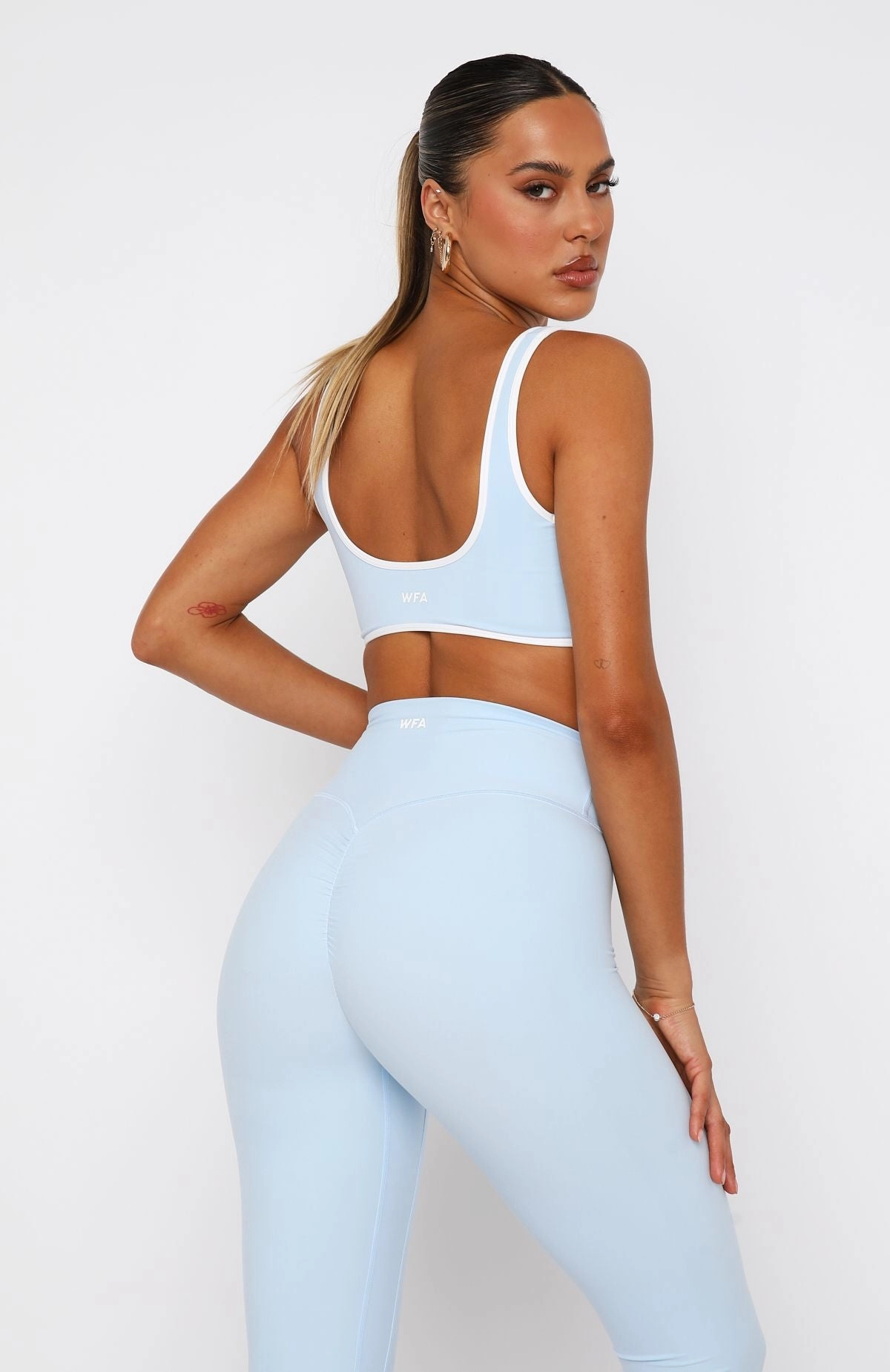 Chic Look MoistureWicking Material I'll Prove It Sports Crop Baby Blue/White