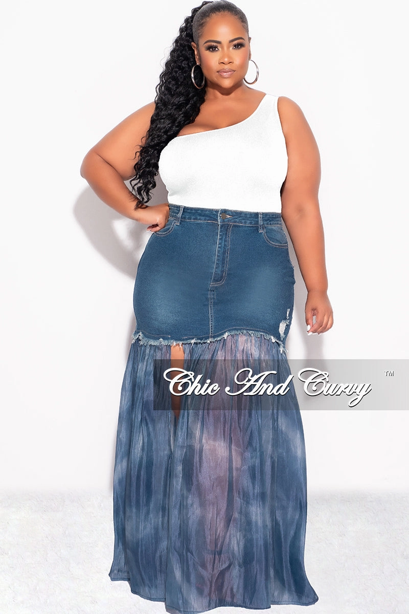 Final Sale Plus Size One Shoulder Bodysuit in White Ultra Soft Blend Performance Stretch