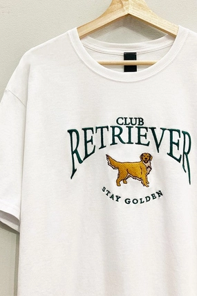Club Retriever Embroidered Tee S-XL Tagless Design All Season Wear Fabric
