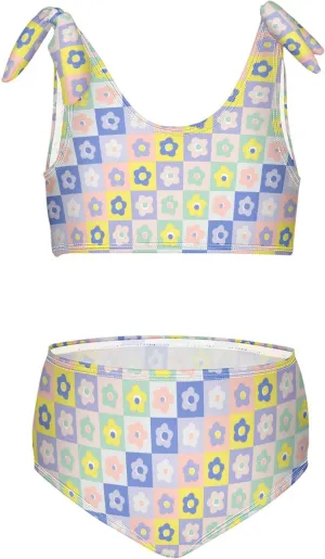 Wusikd Black Rainbow Girls Swimsuits Two Piece Squares Checkered Swimwear Bikini Set for for Girls Size 3T