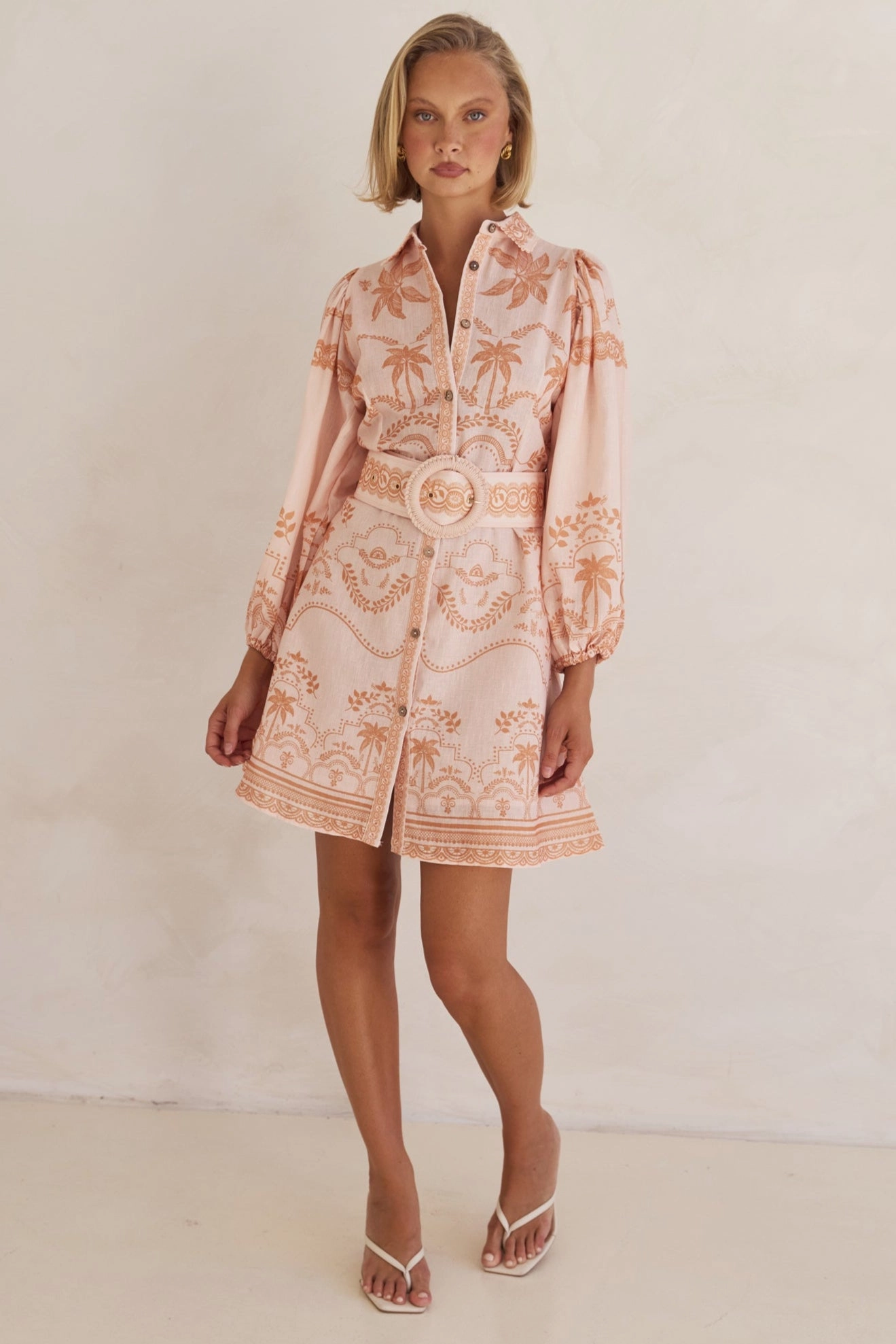Work Vibe Xander Mini Dress (Peach)