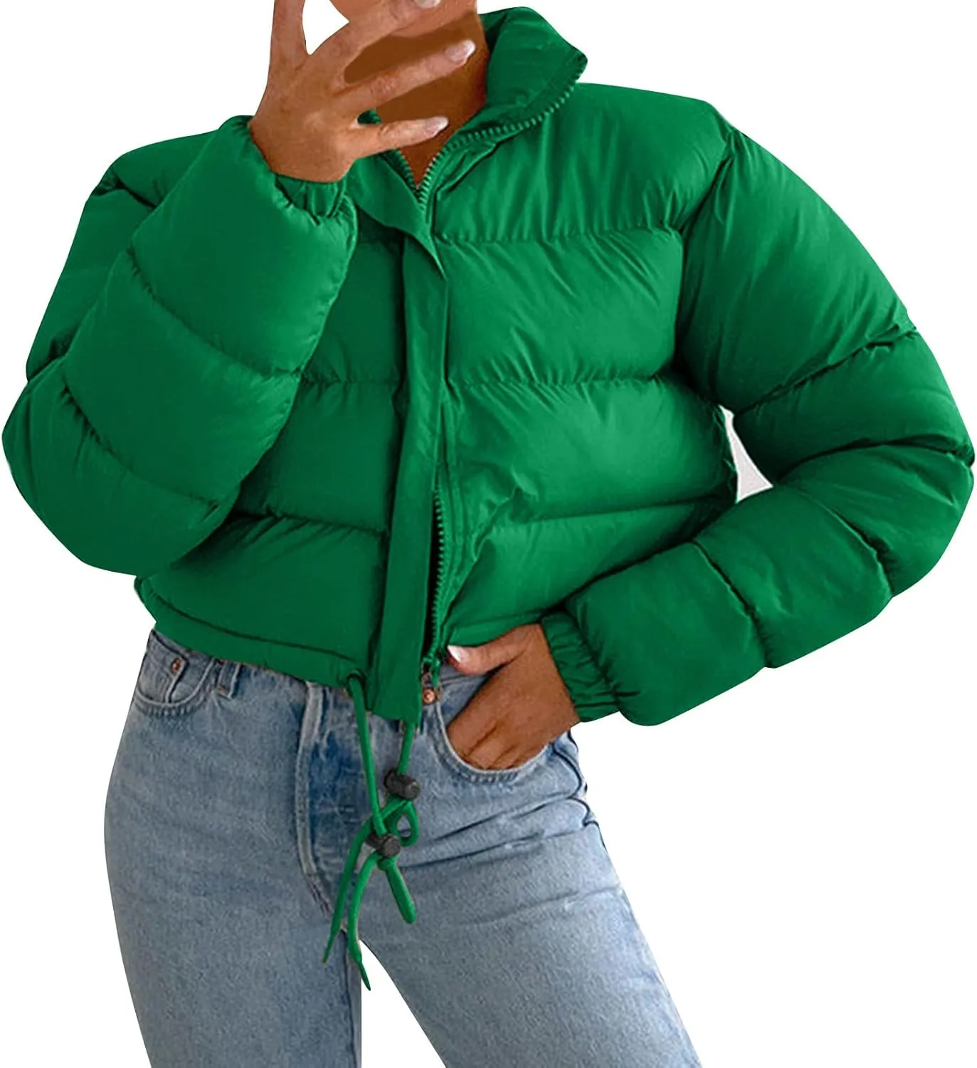 XUETON Women's Casual Zip Up Anork Jackets Fleece Lined Downs Puffer Jacket Jackets Padded Peacoat Outwear Trenchcoat