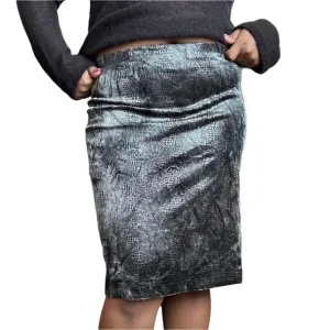 Y2K-Era Snakeskin  Midi Skirt (M)