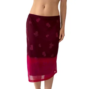 Y2K Mesh Sunset Midi Skirt (M)