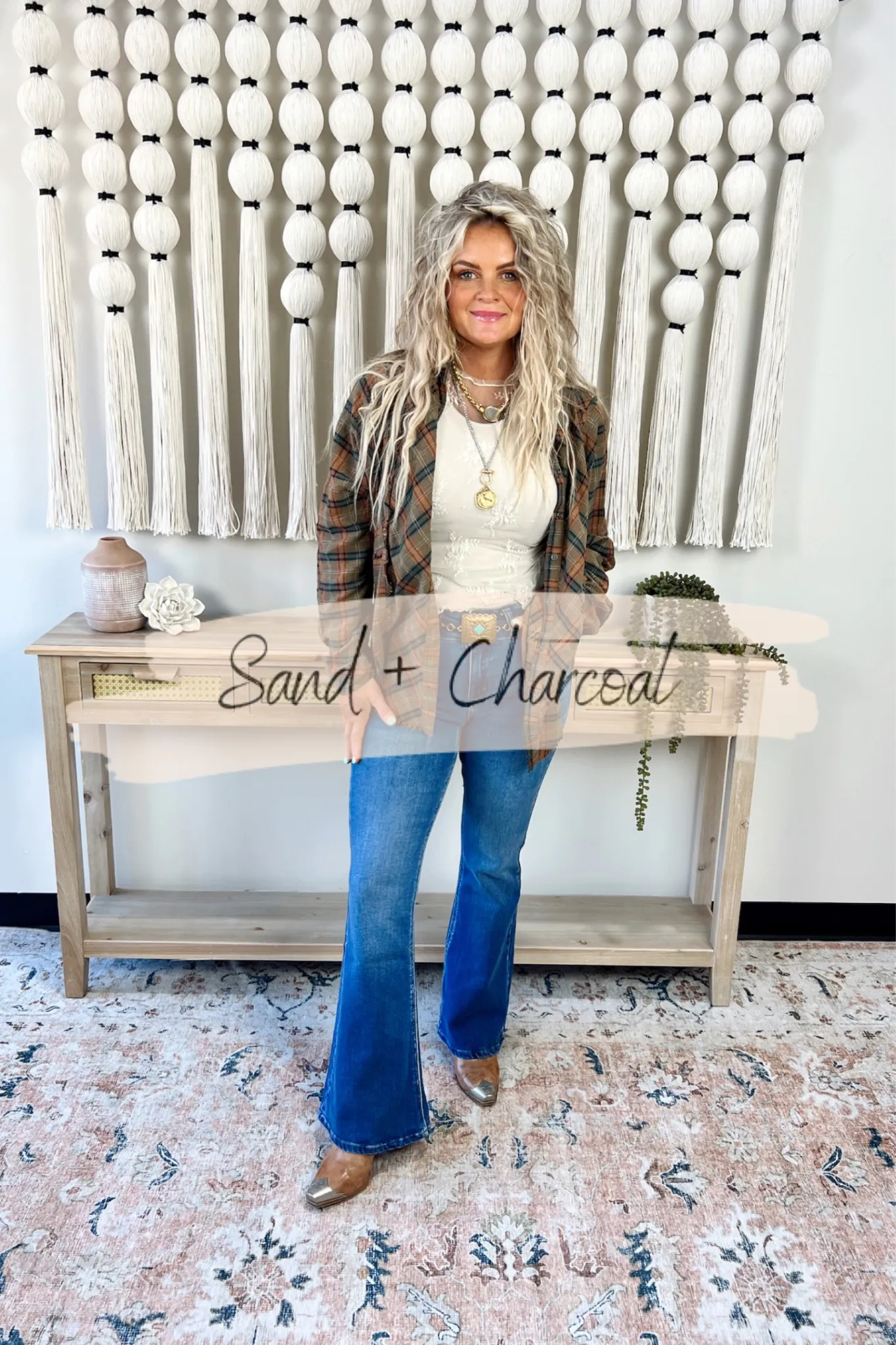 Yasmine Oversized Plaid Button Down Shirt