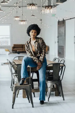 Yasmine Oversized Plaid Button Down Shirt