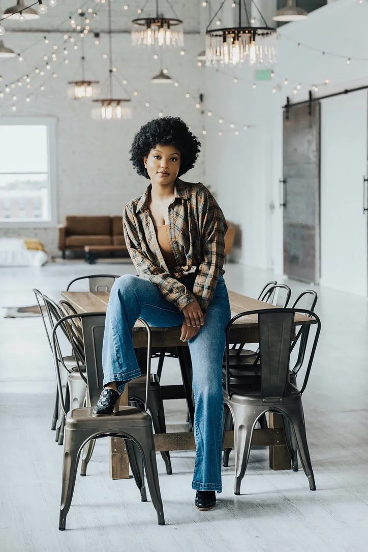 Yasmine Oversized Plaid Button Down Shirt