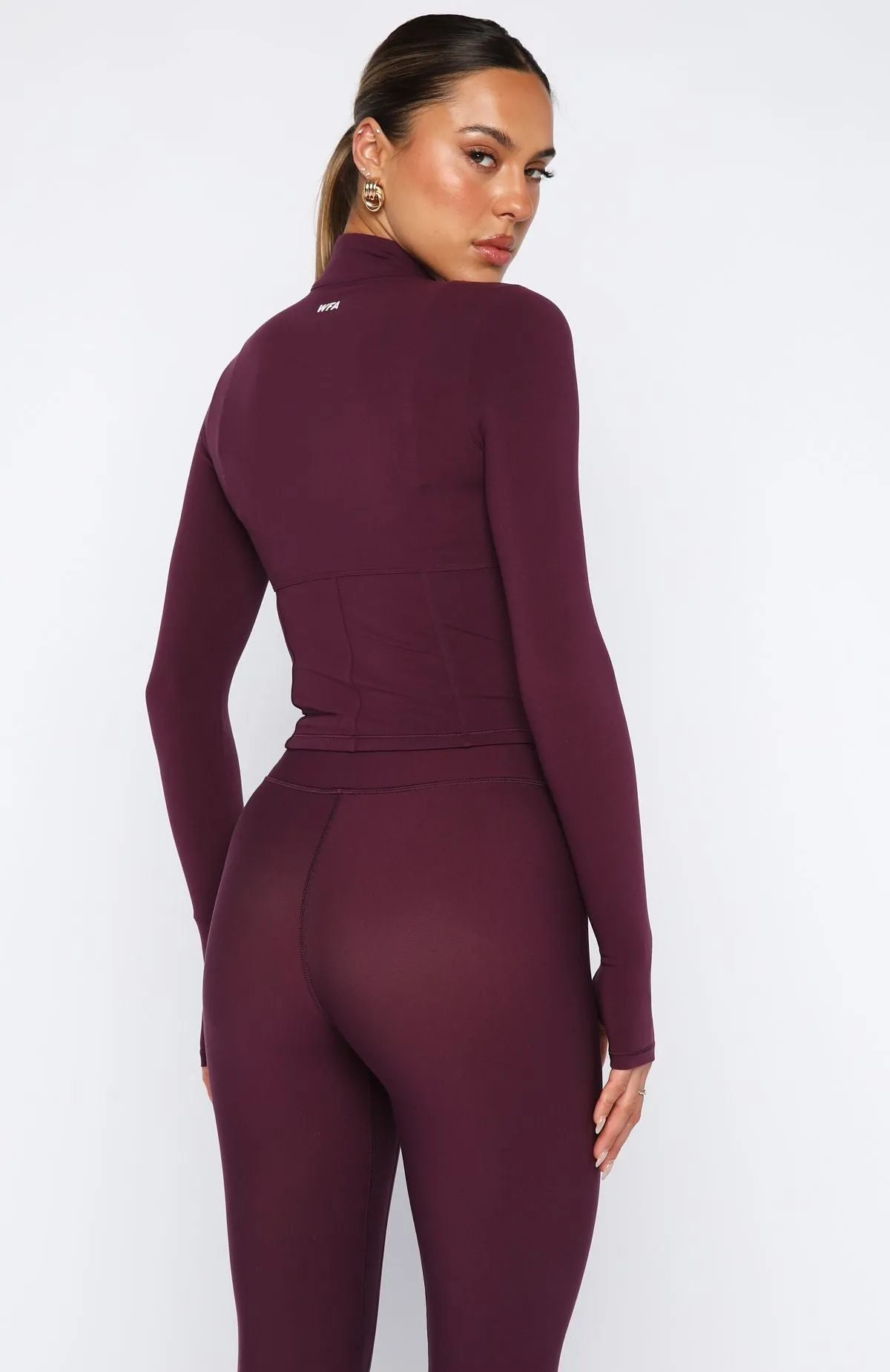 Sporty Tee Durable Interlock Stitch Kickoff Jacket Plum