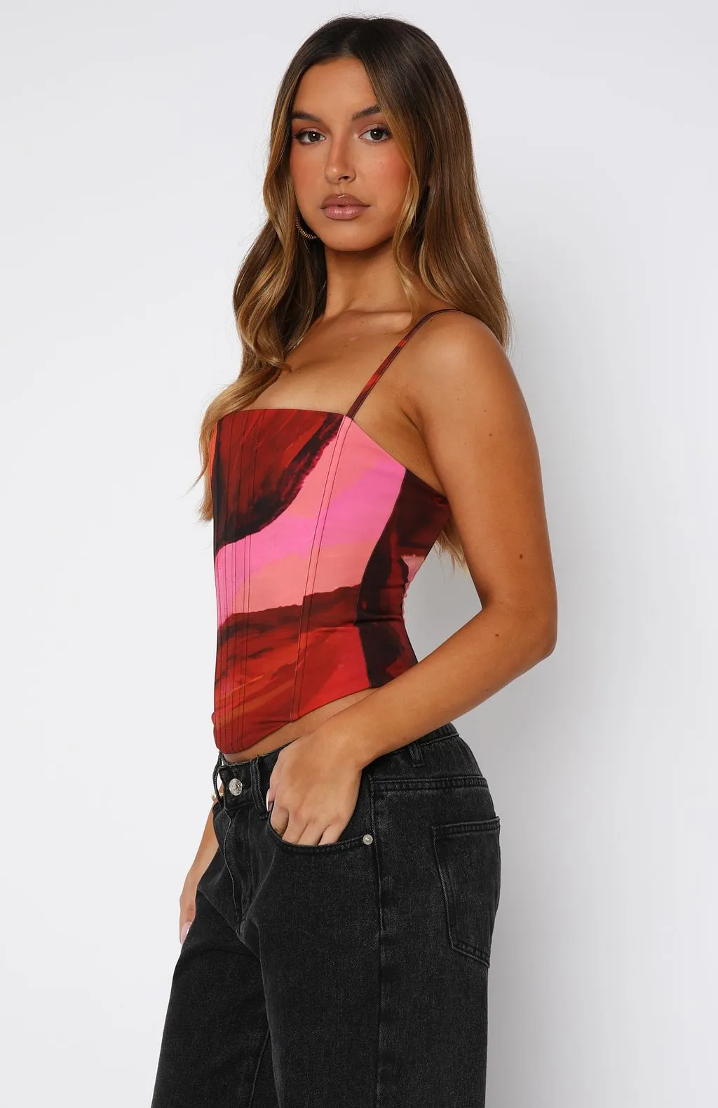 You'll Be Ok Bustier Sunset Petal Built In Filter Layer