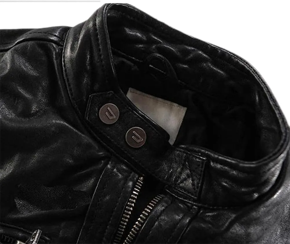Youllyuu Natural Leather Overcoats Men Winter Slim Jacket 100% Suede Leather Motorcycle Biker Jacket