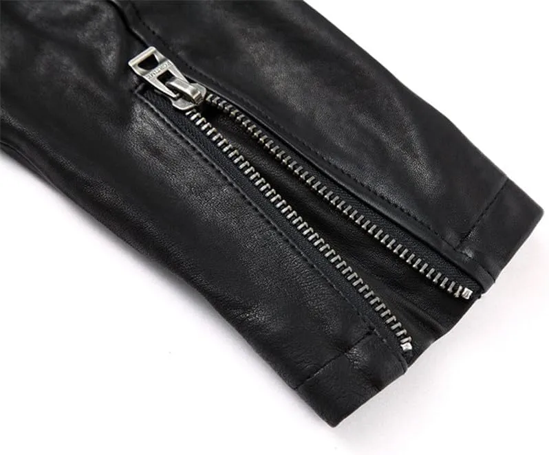 Youllyuu Natural Leather Overcoats Men Winter Slim Jacket 100% Suede Leather Motorcycle Biker Jacket