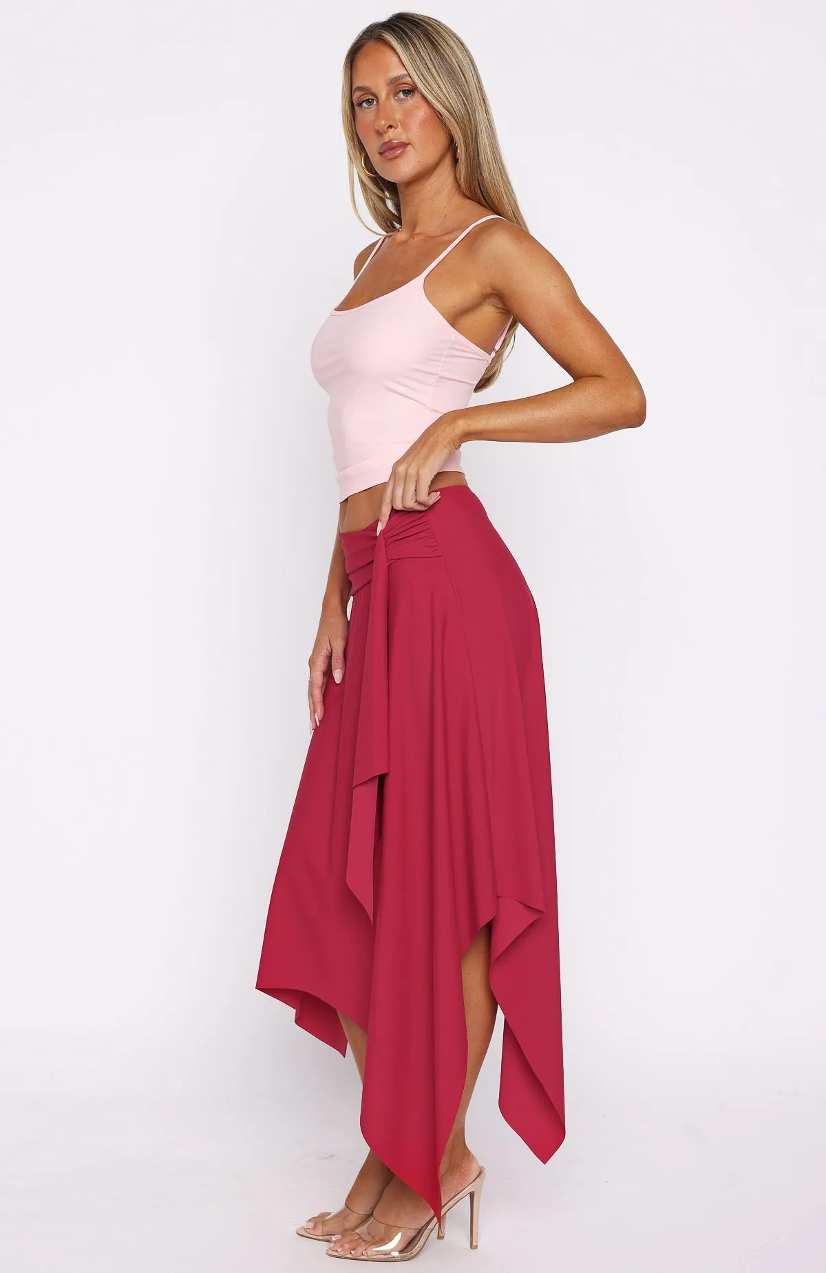 Free All Night Midi Skirt Berry Neutrals Only