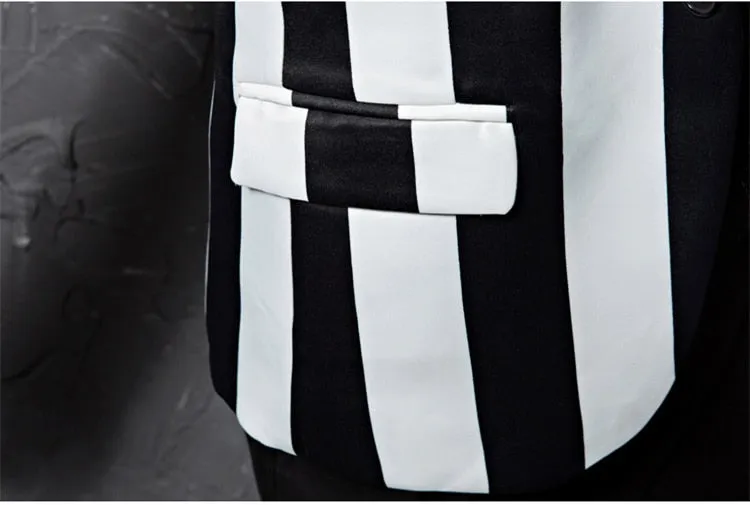 Zebra Prit Vertical Striped Blazer