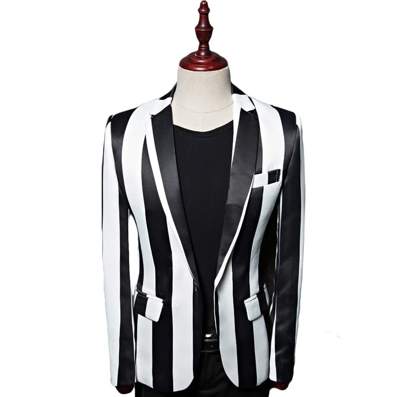Zebra Prit Vertical Striped Blazer