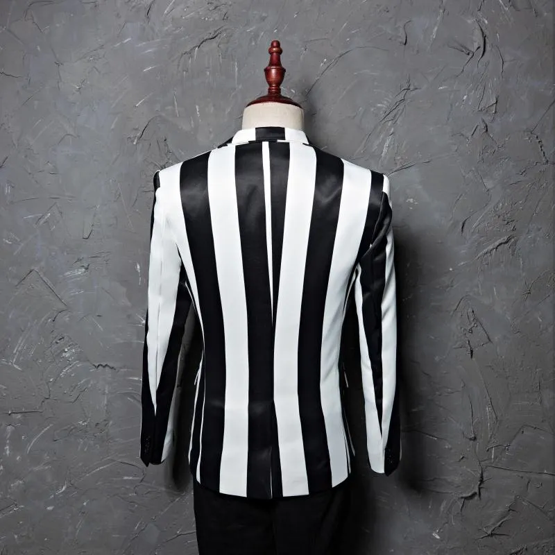 Zebra Prit Vertical Striped Blazer