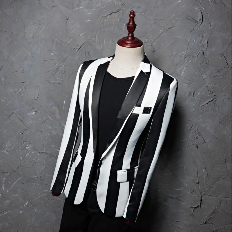 Zebra Prit Vertical Striped Blazer