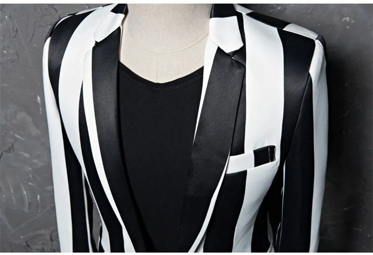 Zebra Prit Vertical Striped Blazer