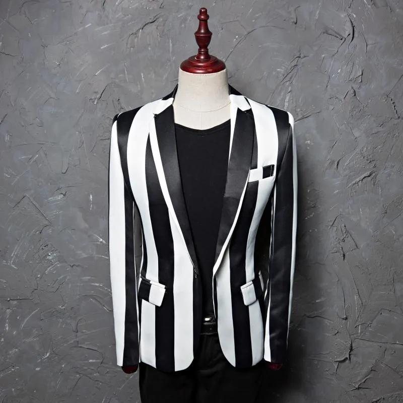 Zebra Prit Vertical Striped Blazer