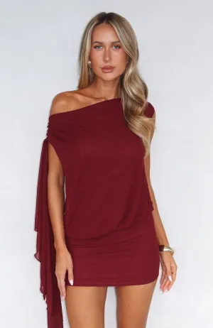 Sicilian Dreams Mini Dress Wine Fashionable Look