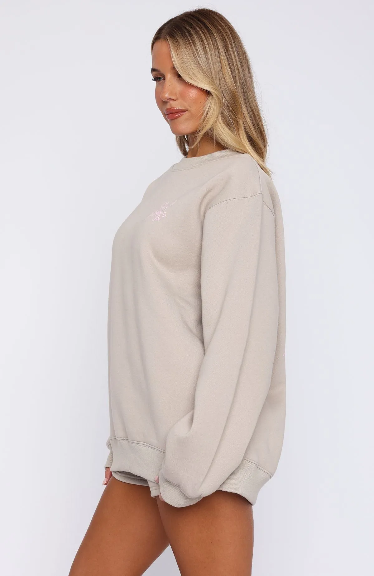 Love You Forever Oversized Sweater Moon Polo Neckline