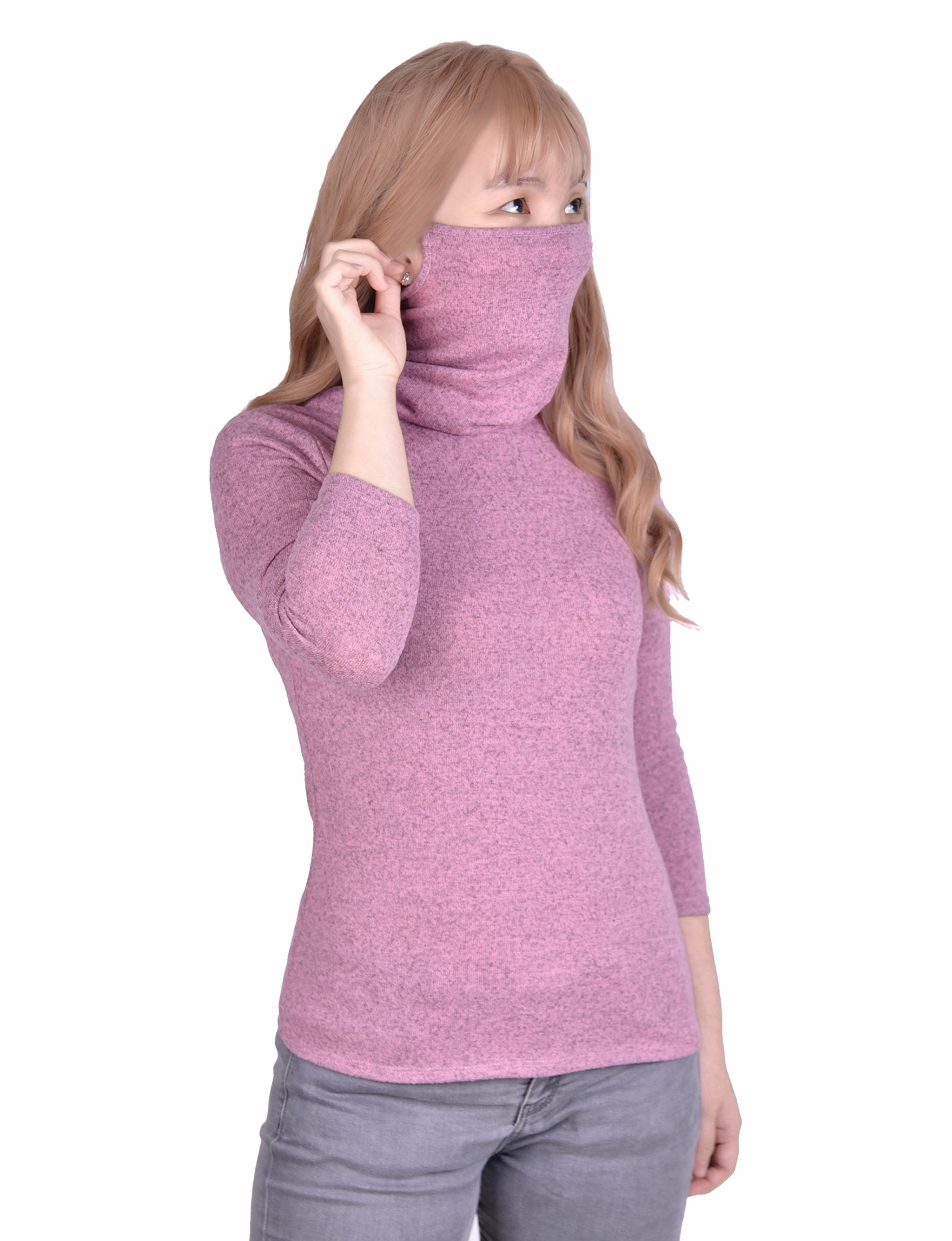 3/4 Sleeve Top With Gaiter Cowl Neck Moisture Control Lining Multi Pocket Configuration